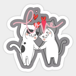 Two cats in love Sticker